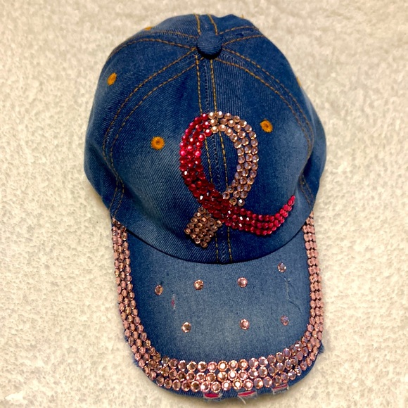 Blinged Lightly Distressed Baseball Cap - Picture 7 of 7